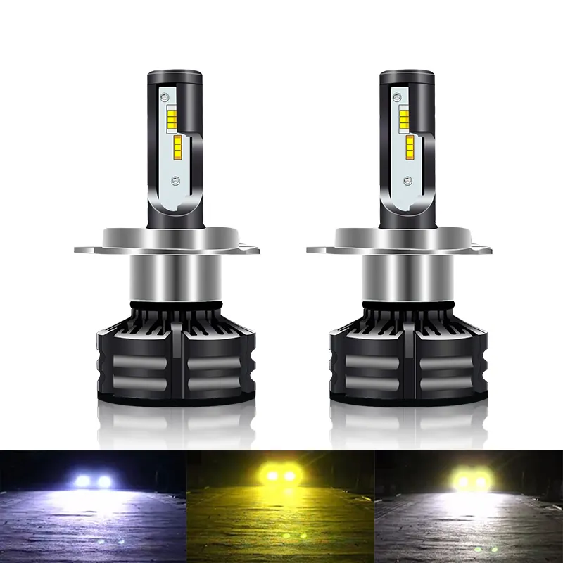 automobile headlights Three colors of LED 6000K 3000K 4300k 30W 5000 lumen motorcycle headlamp H4