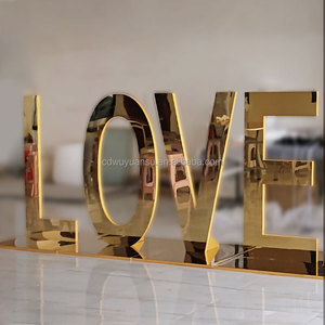 Hongsen tùy chỉnh đám cưới Đảng lớn kim loại vàng 3D PVC chữ lớn 3 FT 4 ft 5 ft marquee số - Product Image 5