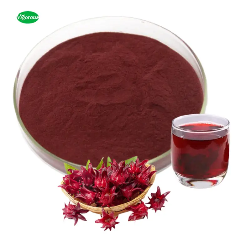 Extracto de hibisco seco en polvo, muestra gratis Natural pura