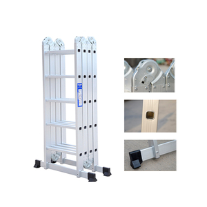 Heavy Duty Alluminio Multi Purpose Pieghevole Scaletta Ponteggio Scale con 2 Piatti Della Piattaforma di Trasporto