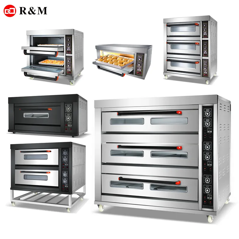 Four de cuisson Commercial en acier inoxydable, 1, 2, 3 plateaux, four électrique pour pain à pizza, gaz et four