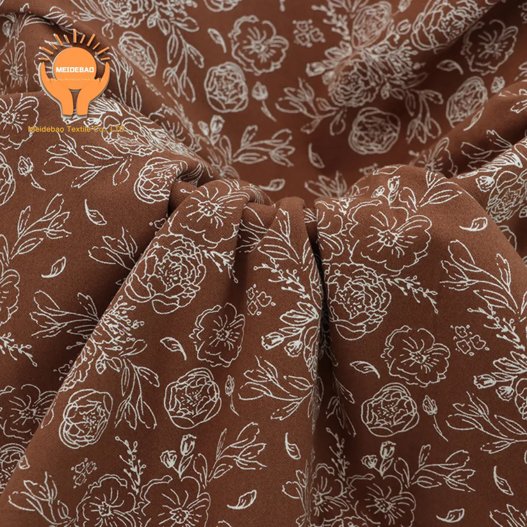 Penjualan langsung pabrik MEIDEBAO pakaian pola cetak kualitas tinggi kain baju rok jacquard poliester