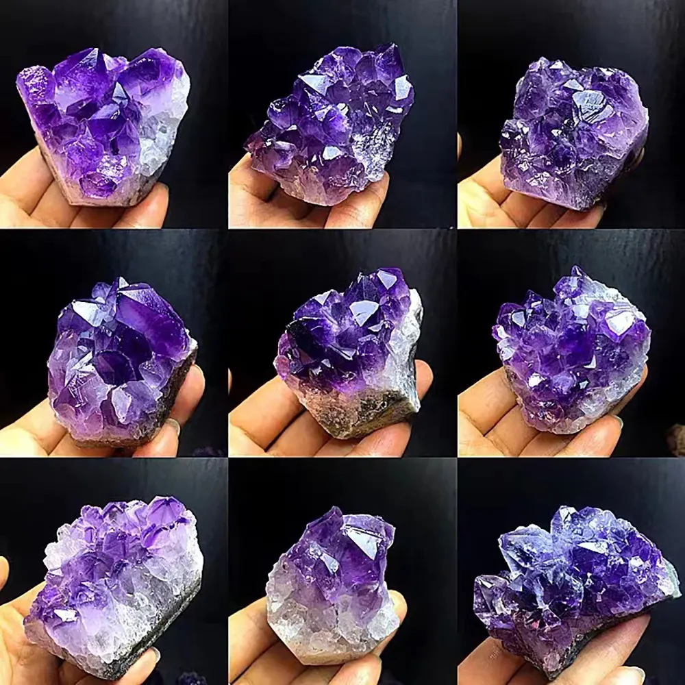 Großhandel Spot Natürliche Amethyst Cluster Geode Unregelmäßige Lila Quarz Stein Energie Heilung Mineral Crystal Rock Probe