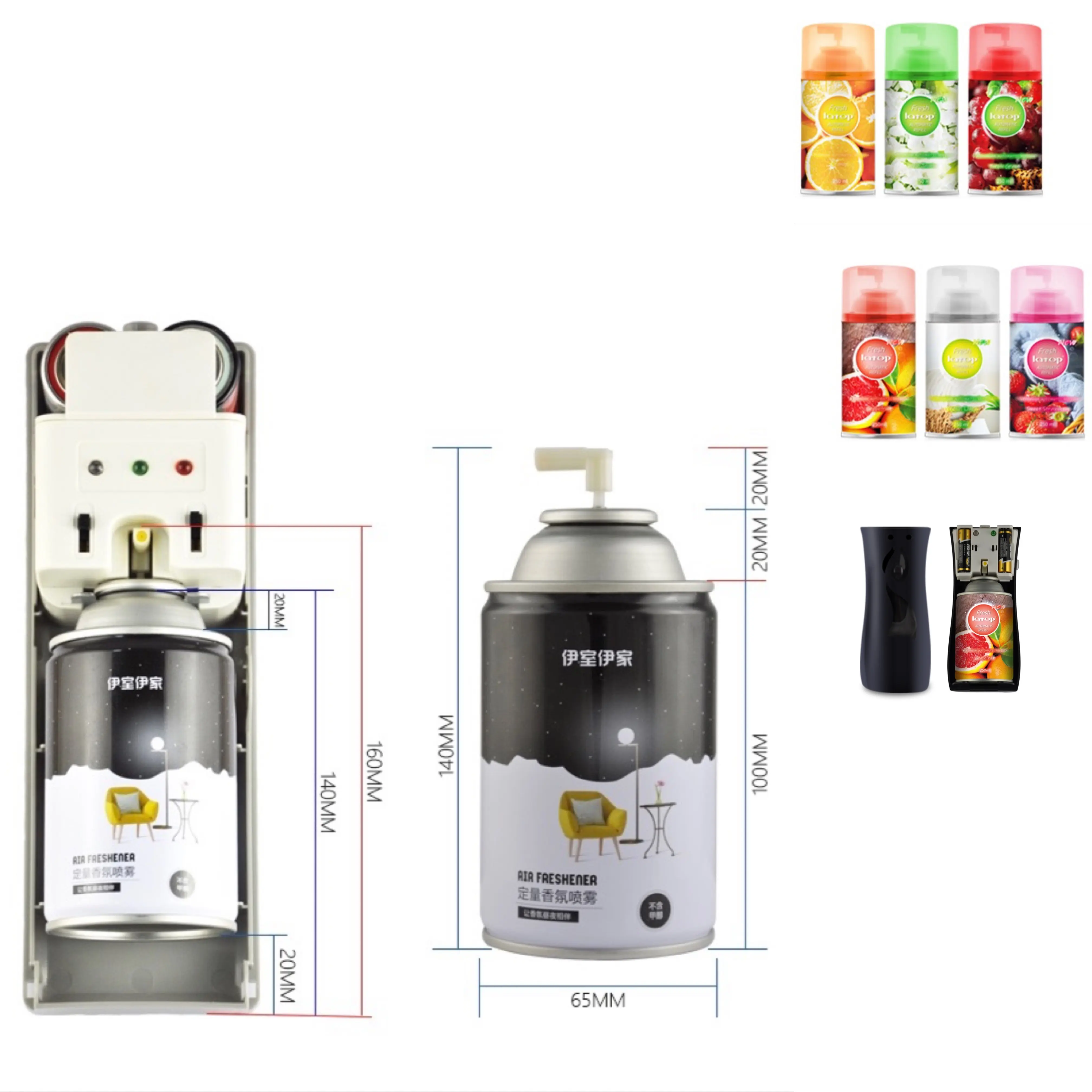 Kunden spezifischer Lufter frischer Spray feiner und glatter Spray selbst zeitiger Lufter frischer Spender für Rauma uto