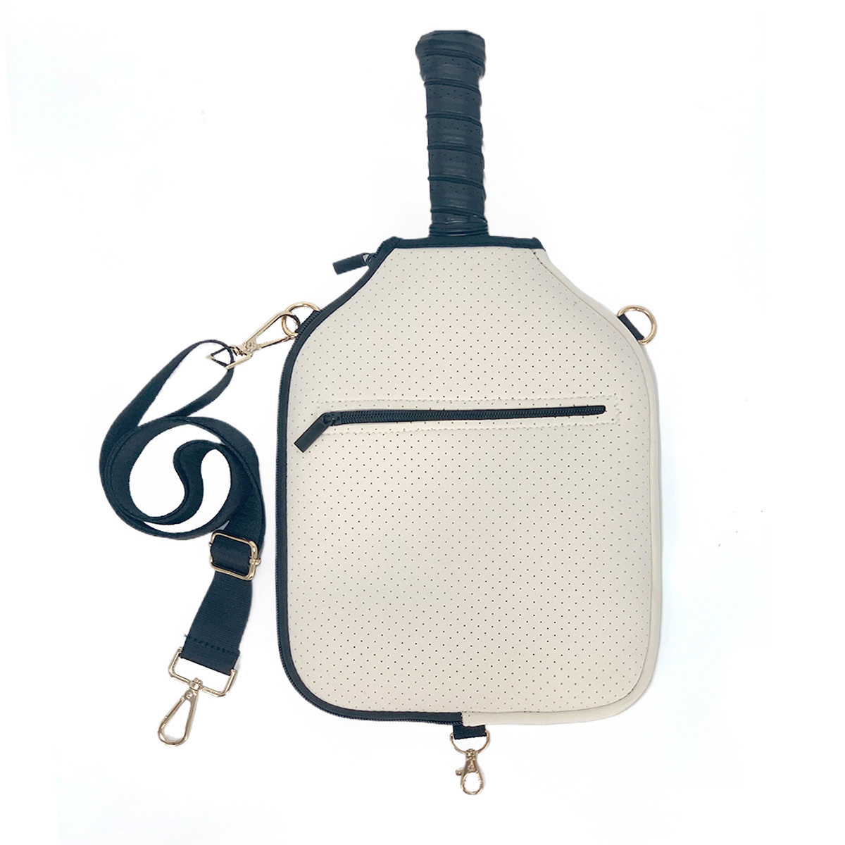 Blanco con bolsillo y bandolera.