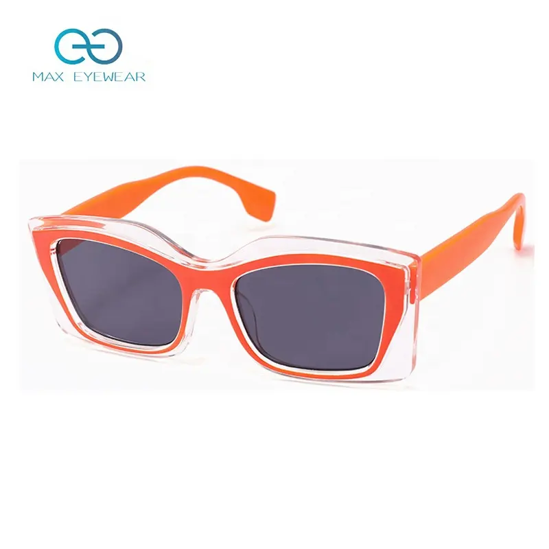 อินเทรนด์ใหม่โลโก้ที่กำหนดเองย้อนยุคผู้หญิงตารางแว่นกันแดดแฟชั่น UV400ป้องกันออกแบบแว่นกันแดดเฉดสี