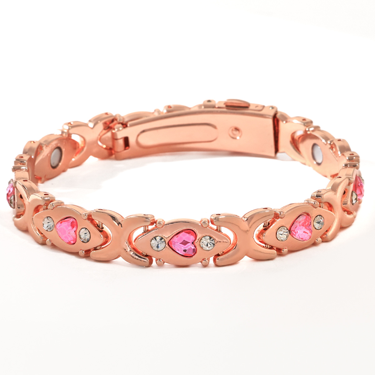 Diamant rose en or rose - aimant complet