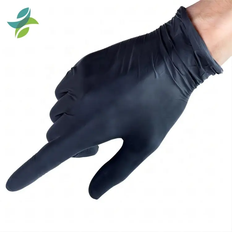 GMC guantes de nitrilo negro látex sin polvo comida 4,5 5,0G 7,0G Eliminación de tatuajes guantes de examen de nitrilo