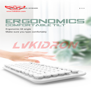 Teclado inalámbrico redondo para oficina y hogar, LVKI-WI8 de negocios, hardware y software de ordenador - Product Image 4