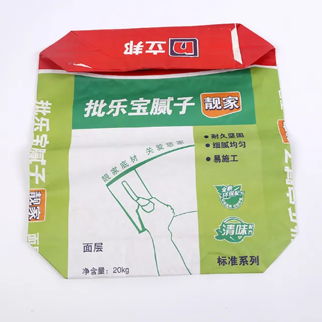 Valve en papier kraft personnalisée 20kg 25kg 50kg sac de ciment 3 plis sac en papier ciment collé sac en papier valve