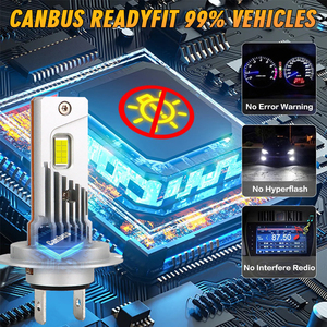 H4ไฟหน้า LED แบบ V04 12000lm H7การติดตั้งแบบปลั๊กแอนด์เพลย์ไดรเวอร์เชิงเส้นไฟ LED ประสิทธิภาพสูง - Product Image 5