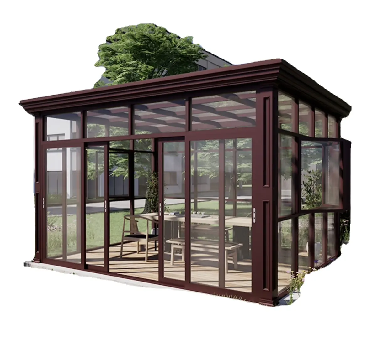 Casa moderna prefabbricata estate giardino esterno case di vetro Free Standing Sunroom