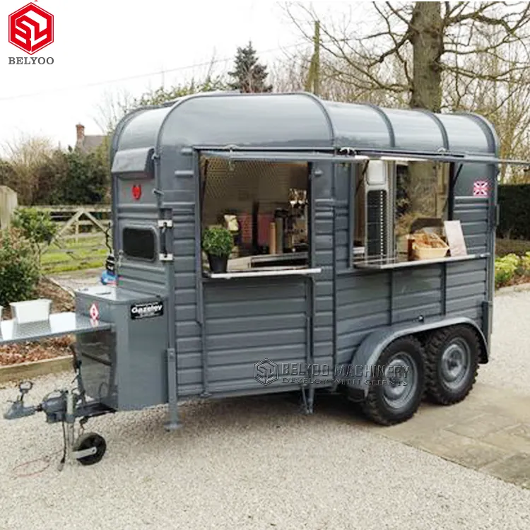 Reboque para comida, caminhão móvel de rua com novo design, reboque, carrinho de café vintage