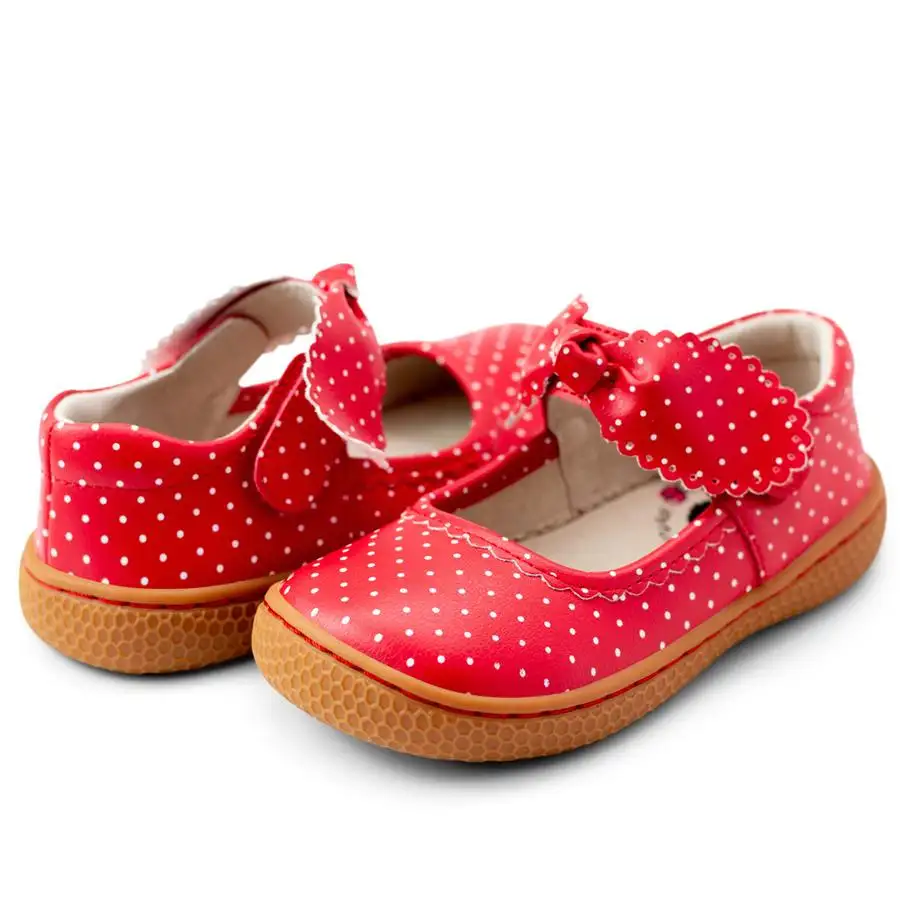 Sepatu Anak Perempuan Imut, Livie dan Luca Knotty Lembut Kulit Busur Polka Mary Jane Sol Fleksibel Cantik Modis