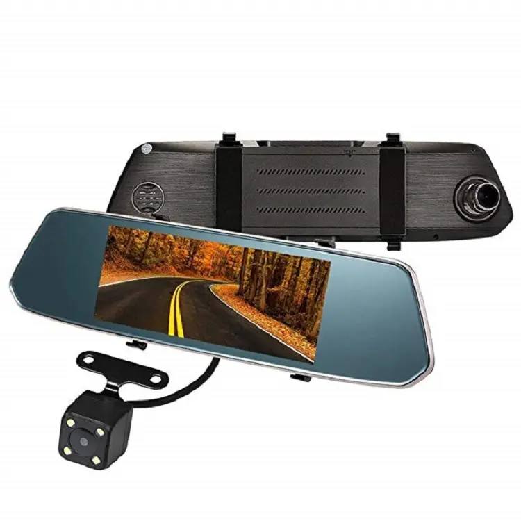 7 Inch Car dvr Dash Cam GPS Navigation Rearview Mirror 1080 1080p Car Dash Camera Radar Detector