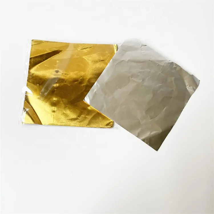 Petite taille 100 pièces chocolat feuille d'aluminium 10*10cm imprimé feuille de Mylar souple emballage pour emballage de chocolat alimentaire