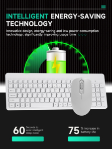 104Key USB inalámbrico 2,4 GHz Keycaps compacto multifuncional membrana ergonómica Klavye teclado y ratón español PC ipad - Product Image 6