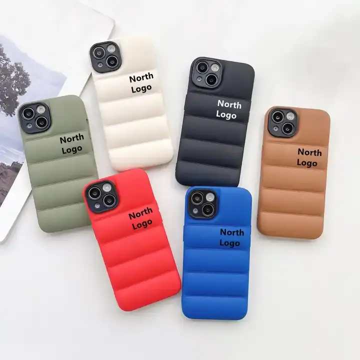 3D Down Jacket TPU Design 2 IN 1 Puffer Phone Case For iPhone 15 14 13 12 11 pro max XR XS Bulk Shock proof Protect Soft Cover