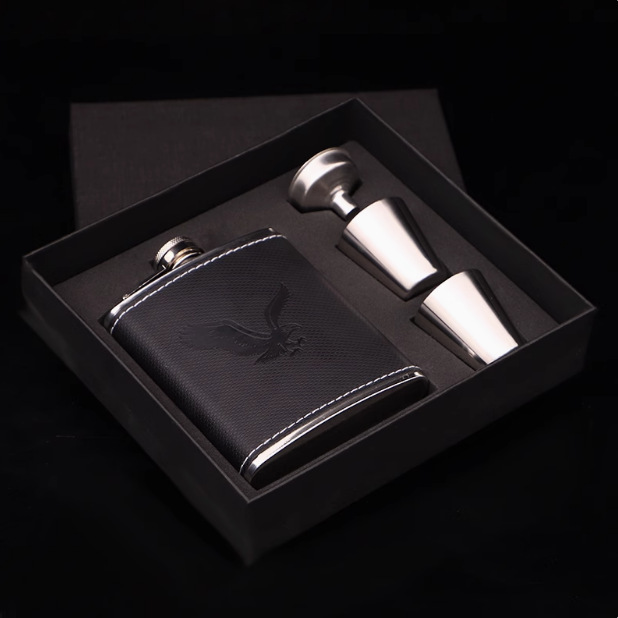 Ensemble de noyaux noirs d'aigle en cuir noir de 7 oz-200 ml