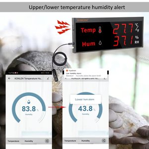 Tuya Smart Llife Big Screen WIFI Temperature Humidity Sensor Digital Hygrometer Thermometer Alarm <strong>Remote</strong> Home Monitoring