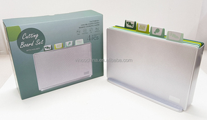 収納ボックスと人間化スタンドを備えた4ピースの柔軟なプラスチックまな板セット - Product Image 3