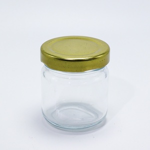 Bán buôn Vòng rõ ràng thực phẩm lưu trữ mật ong ùn tắc lọ thủy tinh với kim loại có nắp đậy - Product Image 4