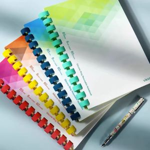 定制日记本笔记本带logo胶圈活页笔记本a5b5笔记本七彩本简易螺旋练习本 - Product Image 6