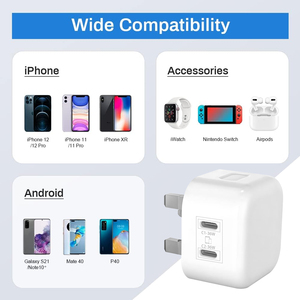 35w, çift süper hızlı şarj fişi, 35W GaN çift USB C fiş PD 3.0 duvar şarj güç adaptörü iPhone 15 Apple izle vb - Product Image 5
