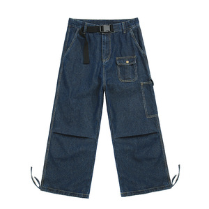 Sonbahar ve kış erkek büyük boy pantolon gevşek ve rahat moda düz tulum Hip Hop geniş bacak ışın kot erkekler için - Product Image 1