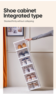 Nhựa PP hiện đại có thể gập lại hộp lưu trữ giày với một tầng trong suốt cửa phòng khách giá giày - Product Image 6