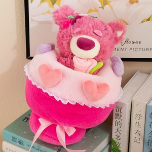Allogogoストロベリーテディベアぬいぐるみクッションぬいぐるみ枕かわいいピンクテディベア人形ぬいぐるみ