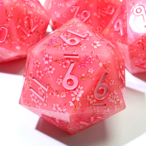 ลูกเต๋า D20เรซิ่น33มม. ทำด้วยมือกล่องของขวัญ RPG D & D ขอบคมชุด7ชิ้นสำหรับการเล่นเกมแฟนตาซี - Product Image 1