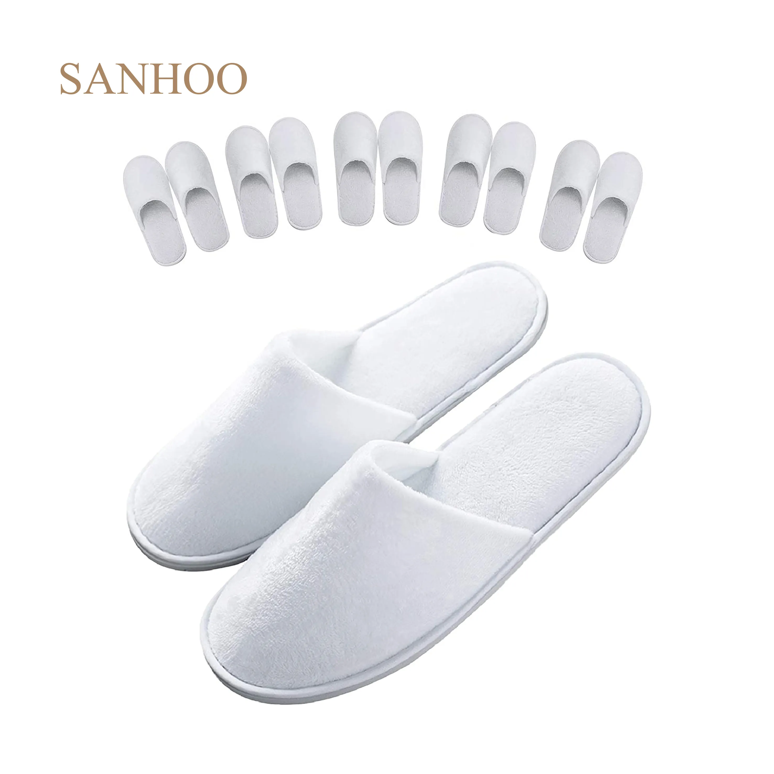 Sanhoo chinelos personalizados, chinelos de viagem portáteis para spa, lavável, descartável, para hotel