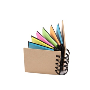 Fabricante papel Kraft cubierta dura Mini Notebook publicidad regalo logotipo personalizado espiral encuadernado Bloc de notas con surtido de notas adhesivas - Product Image 2