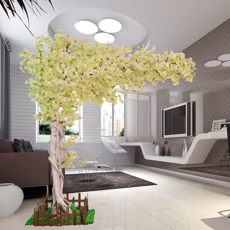 Arbre à fleurs de cerisier simulé à arc jaune