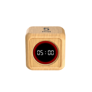 นาฬิกาจับเวลาแบบพอโมโดโร่เครื่องจับเวลาทรงลูกบาศก์สี่เหลี่ยมลายไม้แบบดิจิตอลตั้งเวลาหมุนได้ - Product Image 5