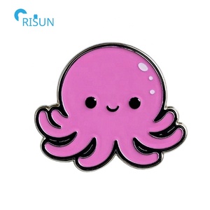 Üretici sevimli deniz hayvan mürekkepbalığı kalamar ahtapot sert yumuşak emaye yaka iğnesi rozetleri broşlar özel ahtapot emaye Pin - Product Image 2