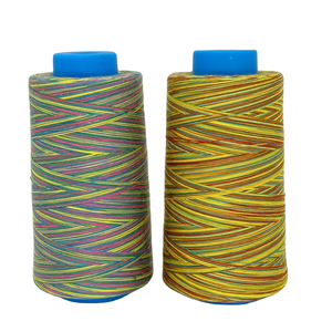 Precio de fábrica 402 en Stock, hilo de coser de poliéster hilado 100% teñido de arcoíris multicolor personalizado - Product Image 4