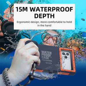 Laudtec SJK092 Shellbox temperli cam kapak Selfie dalış durumda su geçirmez telefon kılıfı için Iphone 15 14 13 12 artı Pro Max - Product Image 2