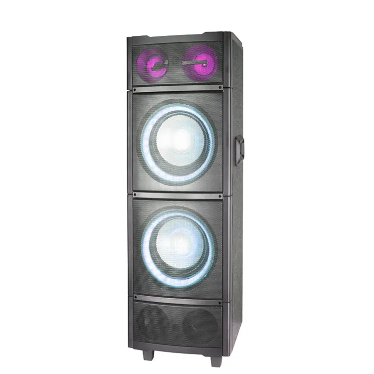 LINGE Speaker Karaoke profesional, kotak Speaker pesta luar ruangan, Speaker Karaoke profesional, kualitas suara tinggi, Woofer 8x2 100W dengan lampu LED