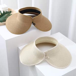 Sun Visor mũ cho phụ nữ rộng vành rơm cuộn lên đuôi ngựa mùa hè bãi biển hat UV UPF 50 Packable có thể gập lại du lịch - Product Image 4