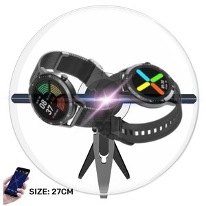 Görüntü 360 dönüm iki bıçakları 3d hologram fan kapaklı 27cm 3d hologram küçük fan çıplak göz Stereo 3d fan hologram taşınabilir - Product Image 1