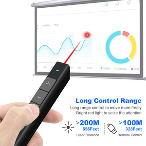 Logo personalizzato Power Point Presenter puntatore Laser penna per proiettore presentatore Wireless con ricevitore USB