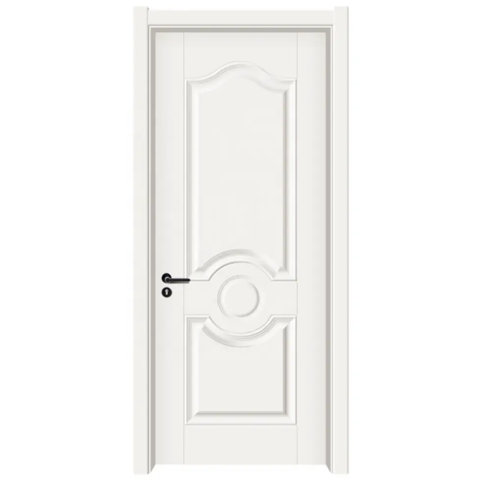 Цвет слоновой кости 2140*910 мм формованное деревянное дверное полотно с классическим современным дизайном