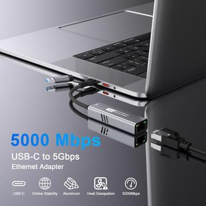 2 in 1 tip c ve USB a 3.1 RJ45 adaptör tipi C ağ dönüştürücü Windows 10/11 Mac OS için, iPhone 16 15 Pro Max iPad için - Product Image 4