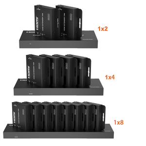1X2 <strong>Splitter</strong> Over 70m Can Distribute <strong>1</strong> HDMI Source signal to Any <strong>2</strong> Display Devices 4K@30hz 4:4:4