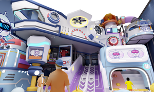 Indoor Aerospace für Kinder Soft Play Spielplatz <span class=keywords><strong>Space</strong></span> Theme Ball Pit mit Slide Carousel Ride und Starship - Product Image 2