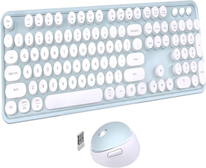 Combinaciones de ratón de teclado inalámbrico de ordenador colorido 2025, conexión sin caída de 2,4 GHz y ratón óptico