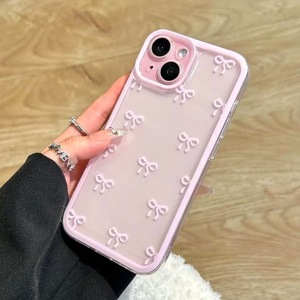 新しいスタイルの小さな新鮮なフルスクリーン弓透明リフレッシュケースiPhone 16 15 11 12 13 14 Pro Max Plusかわいい保護 - Product Image 1
