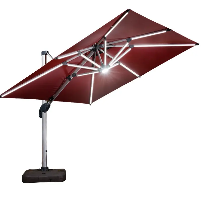 Holesale actory 12 Fv v rotrotection parasolar parasol ututdoor Bcada uno arden tamaño grande Sun ATIO mmbrellas con luz